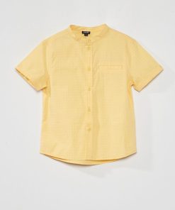 Chemise manches courtes à motif - Jaune