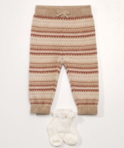 Legging long à motif - Beige