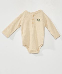Body en maille côtelée - Beige