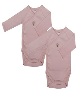 Eveil Et Nature Lot De 2 Bodys Manches Longues Coton Bio - Beige