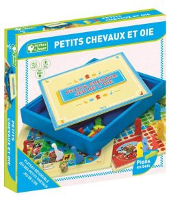 Coffret en bois Jeu des Petits Chevaux et de l'oie - N/A