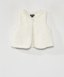 Veste sans manches fausse fourrure - blanc