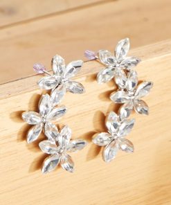 Boucles d'oreille à strass - blanc