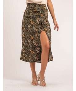 Jupe longue motifs XABEA - Kaki