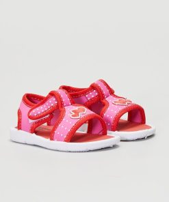 Sandales en textile 'coeurs' - Rouge/violet