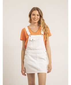 Salopette jupe en denim XYNA - Blanc