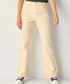 Pantalon flare - 5 poches - Crème
