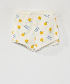 Short à rayures - Blanc/jaune