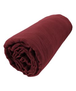 Drap Housse Double Gaze Coton Gaia - Bordeaux