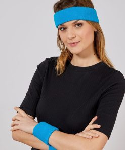 Set bandeau et poignets en éponge - bleu