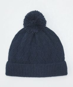 Bonnet en maille fantaisie - Bleu foncé