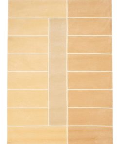 Tapis salon 140x200 GENTLE LINE Beige fait main idéal pour Salon - Beige