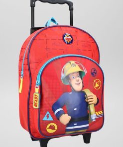 Cartable à roulettes 'Sam la pompier' - Rouge