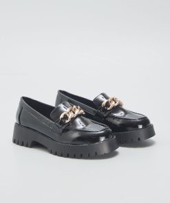 Mocassins vernis semelles épaisses - Noir