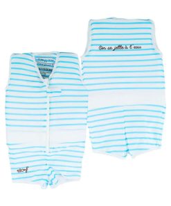 Maillot de Bain Jules Enfant avec Flotteurs - Accessoire de Natation Garçon - Bleu Blanc