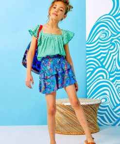 Blouse avec imprimé 'vichy' - Vert