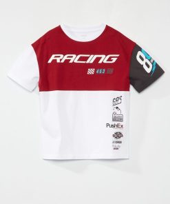 T-shirt manches courtes 'racing' - Rouge