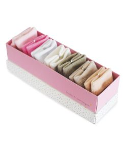 Lot de 7 paires de chaussettes bébé rose et taupe (0-6mois) - Rose