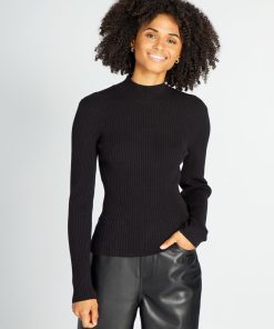 Pull côtelé - noir