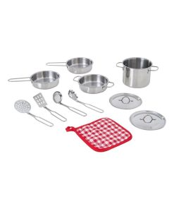 Dinette enfant 11 ustensiles de cuisine accessoires acier inoxydable Teamson Kids TK-M00001 - N/A