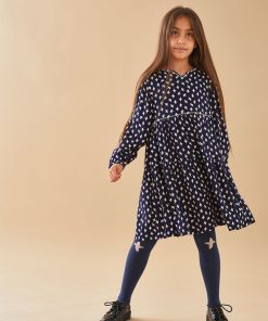 Robe à imprimés oiseaux, - Bleu