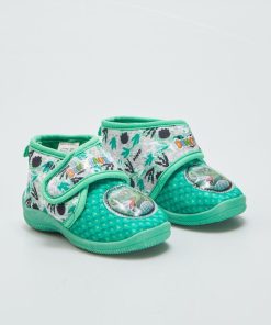 Chaussons montants à scratch 'dinosaure' - Vert