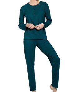 Ensemble pyjama long en modal Etoile - Vert