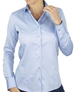 Chemise femme unie CLARA - Bleu