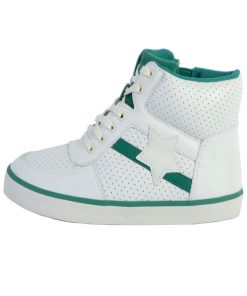 Basket Cuir Clarks Enfant City Flake K - Blanc