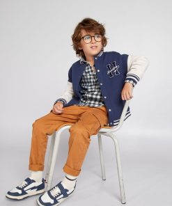 Veste en molleton style collège - Marine