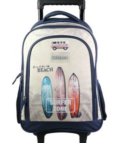 BAGTROTTER Sac à dos à roulettes Offshore Beige Van & Surf - Beige