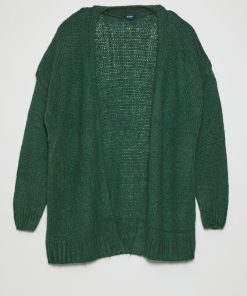 Gilet long en maille - Vert