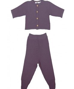 Eveil Et Nature Ensemble 2 Pc Tricoté Coton Bio - Rose