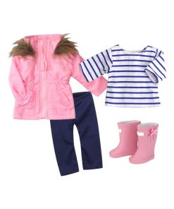 Sophia's - 18" Poupee - Parka, Leggings, Stripe T & Wellies - Rose clair - N/A