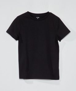 T-shirt basique en jersey uni - noir