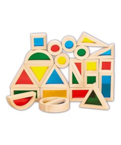 Set de 24 blocs en bois Rainbow - Multicolore