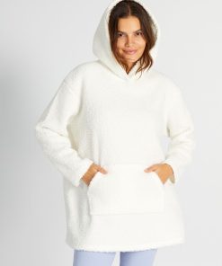 Sweat type sherpa de nuit - blanc