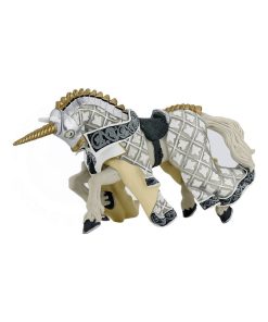 Figurine Cheval de Maître des armes cimier licorne argentée - N/A