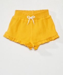 Short en nid d'abeille - Jaune