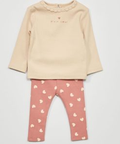 Ensemble t-shirt + legging - 2 pièces - Rose