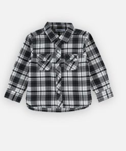 Chemise à carreaux en flanelle, - Bleu