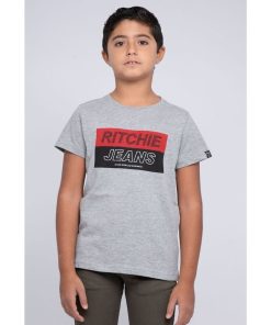 T-shirt col rond pur coton JADAMIX-J - Gris