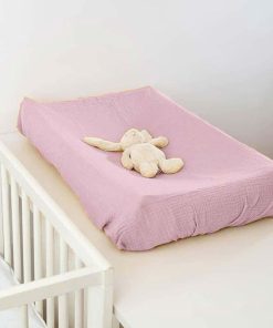 Housse de Matelas à Langer en Coton Bio Rose - Rose