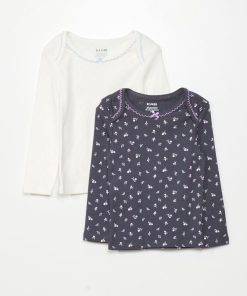 Lot de 2 t-shirts à manches longues - Bleu/blanc