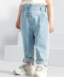 Pantalon en denim paperbag - Bleu