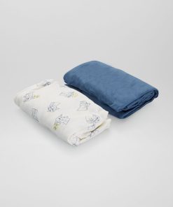 Lot de 2 draps housses ' Star Wars' - Blanc/bleu