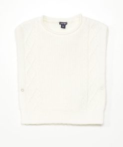 Pull sans manches en maille torsadée - blanc