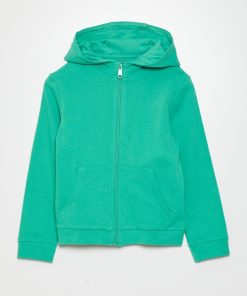 Sweat zippé à capuche - Vert
