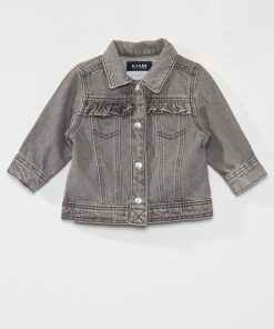 Veste en jean avec volants - Bleu