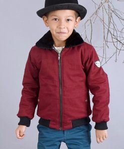 Blouson  col fausse fourrure TOP GUN - 'LA FAUTE A VOLTAIRE' - Bordeaux